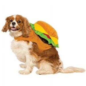 Like New! Rubies Dog Hamburger Costume Burger fits medium sized dog Large